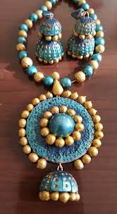 pea blue terracotta jewelry