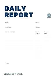 Daily Site Report Template Work Status Form Free Format To Boss In