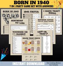 Community contributor can you beat your friends at this quiz? 1940 Birthday Party Games 80th Birthday Party Trivia Game Etsy Birthday Party Games 80th Birthday Party Party Games