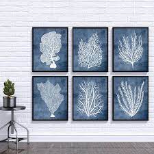 Blue Wall Art Bathroom Sea C Prints