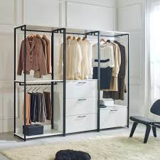 wood closet system with metal frame