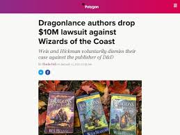 Those rights were sold as part of the purchase of tsr, inc. Dragonlance Authors Dismiss 10 Million Lawsuit Against Wizards Of The Coast Kotakuinaction