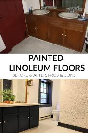 painted linoleum floors before and