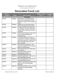 punch list renovation kitchen remodel