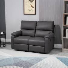 homcom modern 2 seater recliner sofa