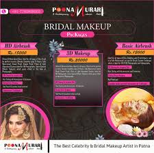 bridal makeup packages list with