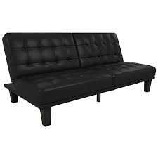 dhp dexter faux leather sleeper sofa in