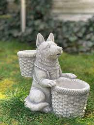 German Shepherd Statue Engraved Dog Tag