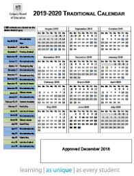 2019 2020 Traditional Calendar