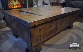 Storage Coffee Table Wood Chest Rough