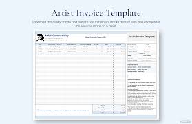 artist invoice template google docs