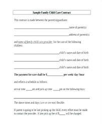 Free Printable Daycare Contract Forms Template In Home Example
