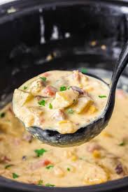 crockpot potato soup cheesy delicious