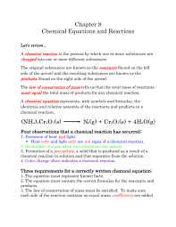 chemical equation