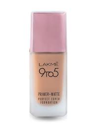 lakme 9 to 5 primer matte perfect cover foundation warm natural w180 25ml