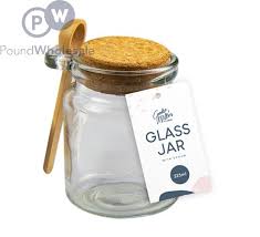 Cork Lid Glass Jar With Spoon 225ml