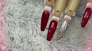 20 gorgeous gold acrylic nail ideas. Ruby Red And Gold Acrylic Nails Youtube
