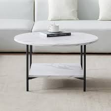 Round Double Deck Storable Coffee Table
