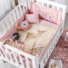 Little Deer Baby Girls Crib Bedding Set