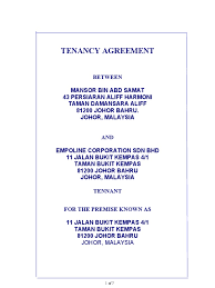 A contract between a landlord and a tenant recording all the key things agreed to about the tenancy. Format Tenancy Agreement Leasehold Estate Landlord