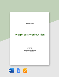free weight loss workout plan template