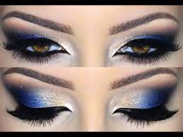 gold and cobalt blue makeup tutorial