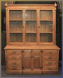Oak Stepback Cabinet With 3 Glass