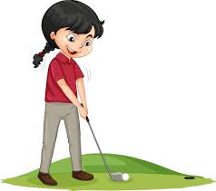 young golf player cartoon character