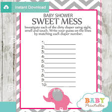 Shop the baby shower diaper game, bottles up game, fabulous 5 personalized game, my water broke game, and more! Hot Pink Elephant Baby Shower Games D103 Baby Printables