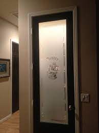 Black Door And A Frosted Pantry Door