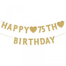 happy 75th birthday banner glitter