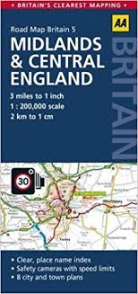 Midlands Central England Road Map Aa Publishing