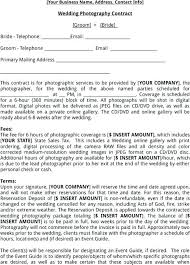 Wedding Photography Contract Template Cancellation Ustam Co