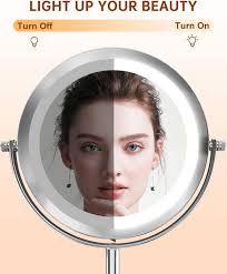 1x 10x magnified lighted makeup mirror