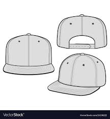 snapback cap fashion flat mockup design