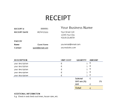 hotel receipt template print save or pdf
