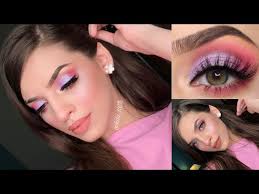 pink and purple eye makeup look