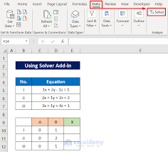 Solve System Of Equations In Excel