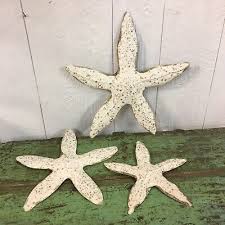 Set Of 3 Metal Starfish Wall Art Beach