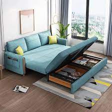 2060mm blue arm full sleeper sofa bed