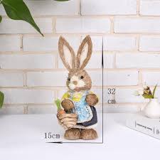 32cm Straw Easter Rabbit Standing Bunny