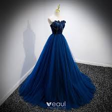 elegant royal blue suede prom dresses