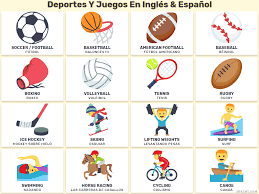 Muchos deportes tienen nombres diferentes en español y en inglés. Los Deportes Y Los Juegos En Ingles En Listas E Imagenes Para Ninos Deportes En Ingles Para Usted English Games List Of Sports Sports