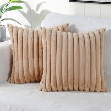 white polyfill mollismoons fur cushion