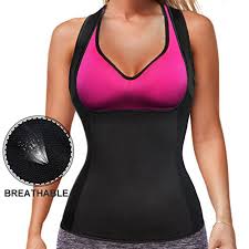 Women Hot Slimming Sauna Sweat Vest Neoprene Body Shaper For Weight Loss Tummy Fat Burner Workout Tank Tops Black Tank Top Sweat Vest M