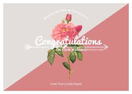 Rose Wedding Congratulation Card Template Template Fotojet