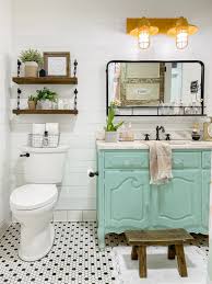 For example, antique bureaus and desks can be reworked to serve as the bathroom vanity, providing a uniquely stylish sink stand. Vintage Dresser To Bathroom Vanity Lolly Jane