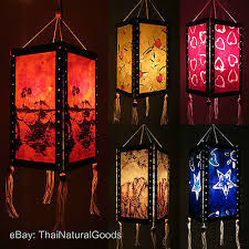 Asian Oriental Hanging Lampshade Lamp