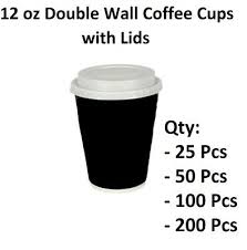 coffee cups 25 pcs 12 oz black paper