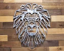 Geometric Lion Metal Wall Art